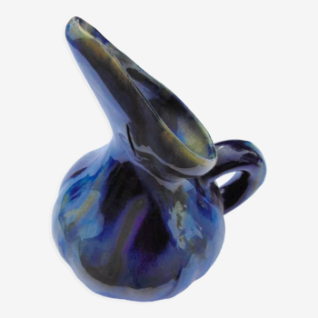 Enamelled ceramic pitcher - artist to identify