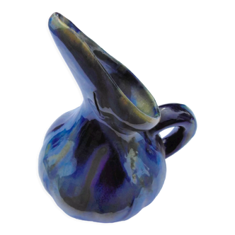 Enamelled ceramic pitcher - artist to identify