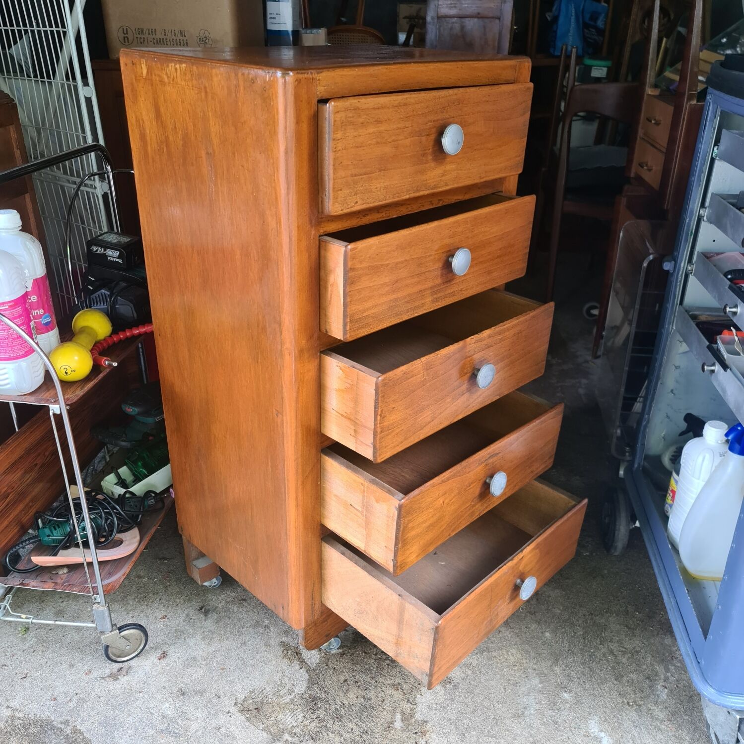 Chiffonnier vintage art deco chest of drawers 1950