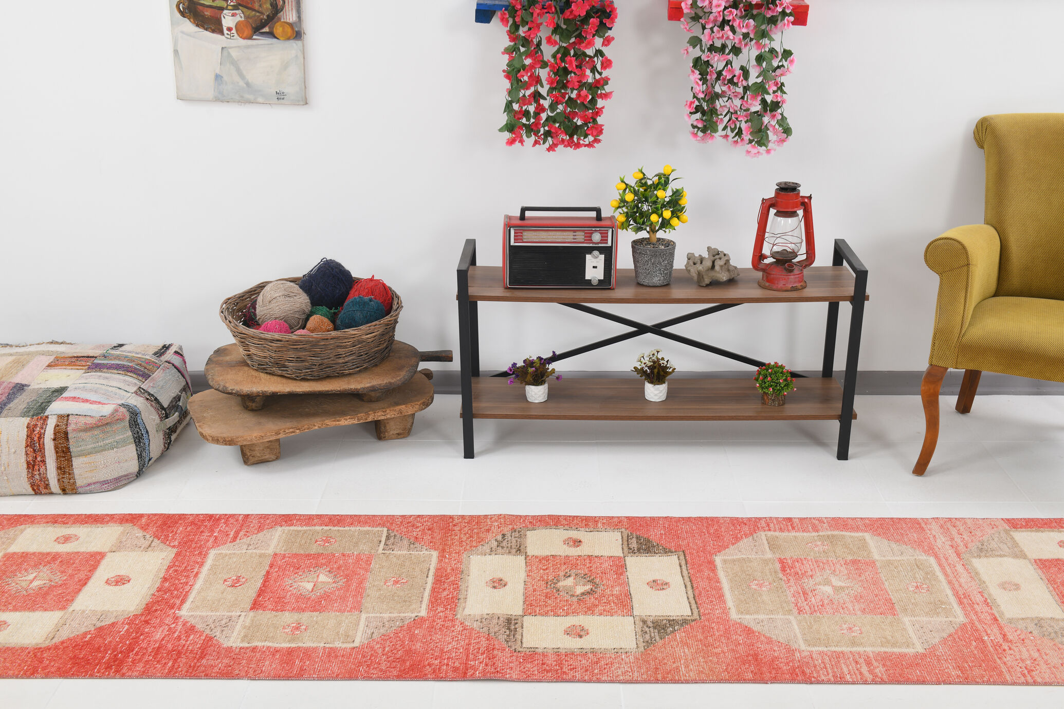 2x12 pale red turkish runner rug, 75x385cm