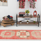 Tapis turc rouge pâle, 75x385cm