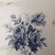 White porcelain pie dish blue and gold décor