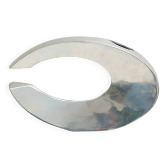 Aluminium cast vase in "C" shape, space age, 1970-1980