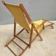 Chilean duo vintage wooden deckchairs with footrest