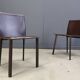 Vintage brown leather dining chairs, set of 6, 1980s