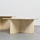 Set of three nesting tables in travertine, Italy circa 1970.