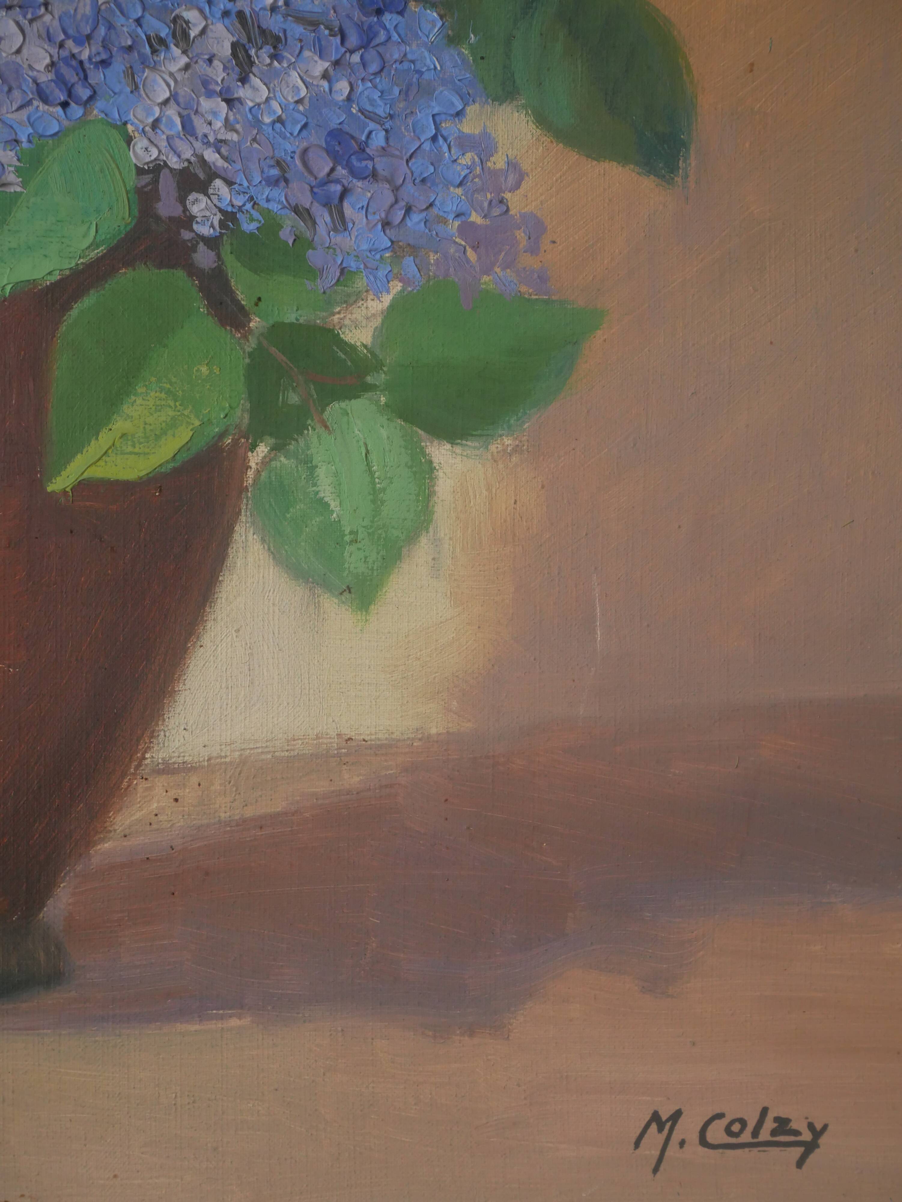 Painting acrylic painting on canvas bouquet lilac flowers decoration countryside old still life