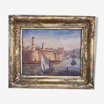 Painting of port of Marseille
