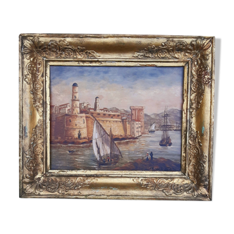 Painting of port of Marseille