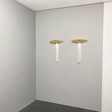 Paire d'appliques, laiton, verre acrylique, Italie, années 1980