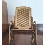 Chaise berçante en laiton vintage - grande miniature