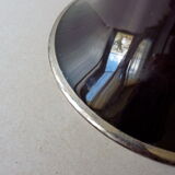 Vase cornet en verre mauve et argenté