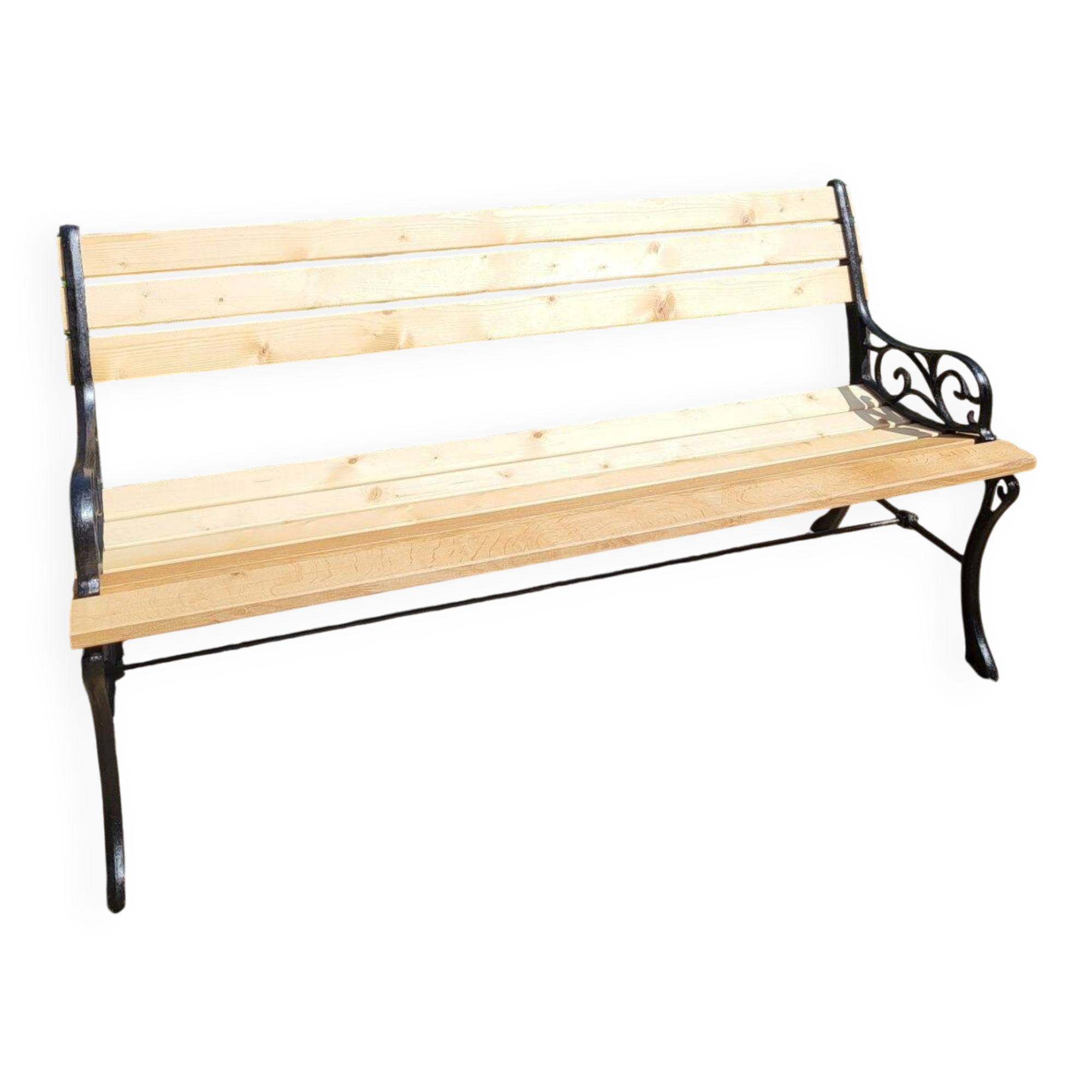 Old "Jardins de Paris" bench in Art Nouveau style (restored)