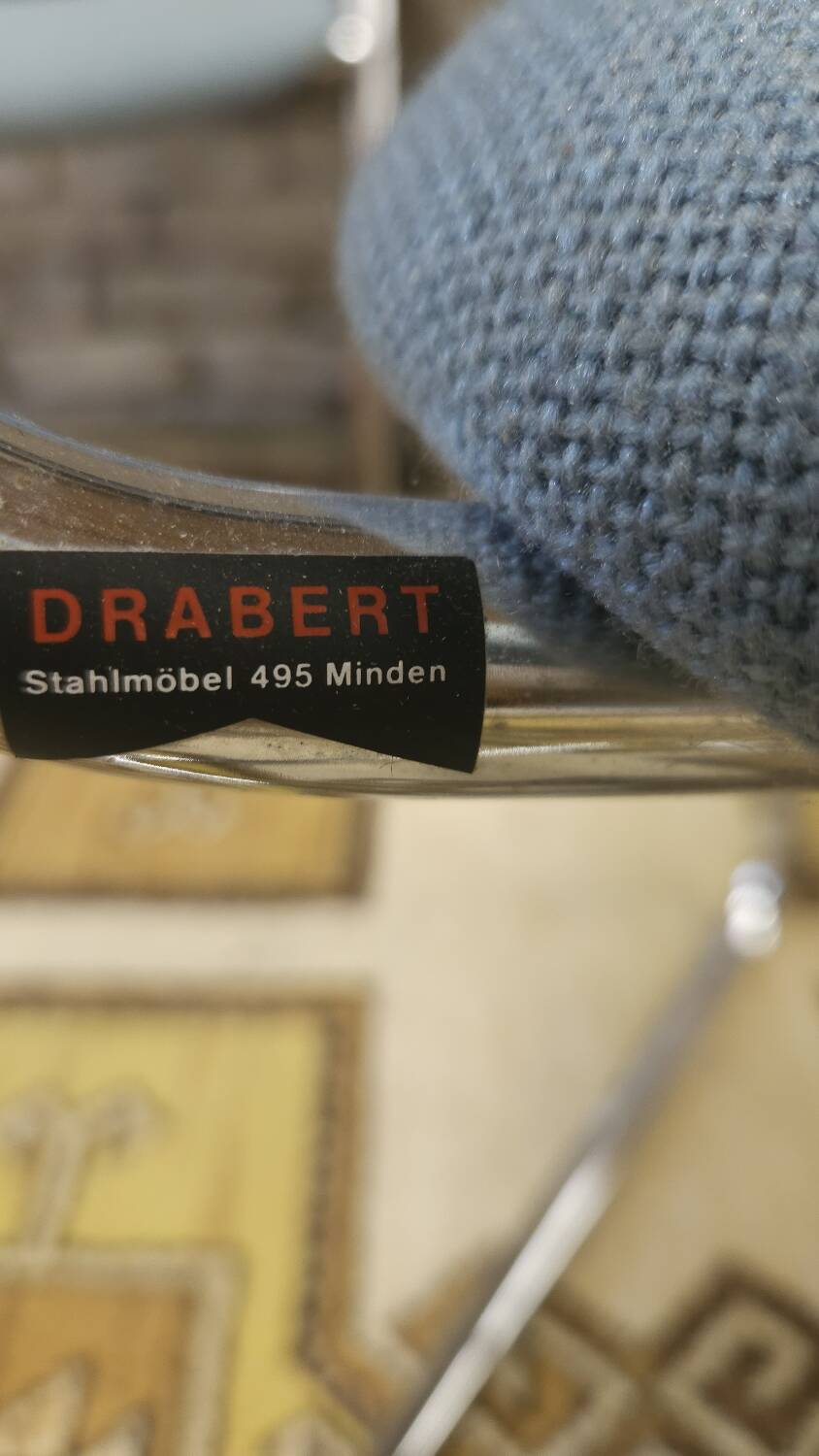 Set of 4 drabert armchairs with chrome legs, 1980