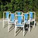 6 Antique Tolix Metal Bistro Chairs - Industrial Style