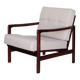 Wood armchair oryginal design by Z. Baczyk 7522 beige colour fabrics palisander wood