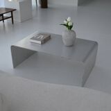 Sculptural Brushed Aluminum Coffee Table