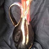 Glazed Vallauris vase, metallic effect and colors