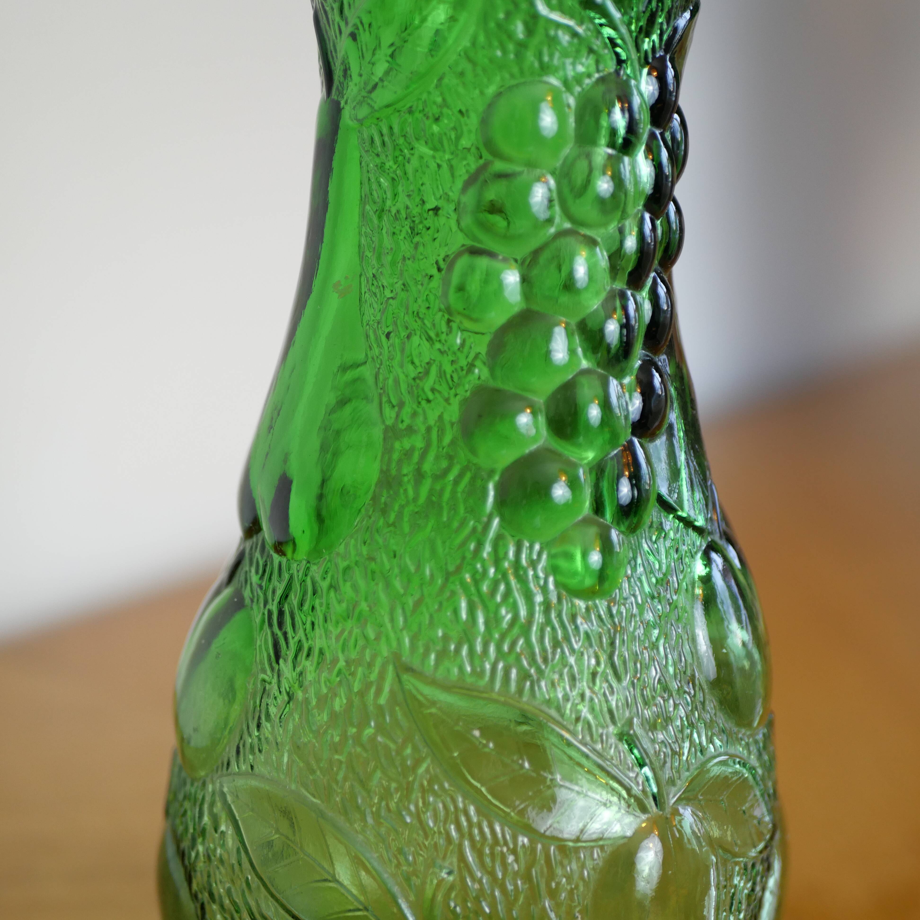 Green glass vase