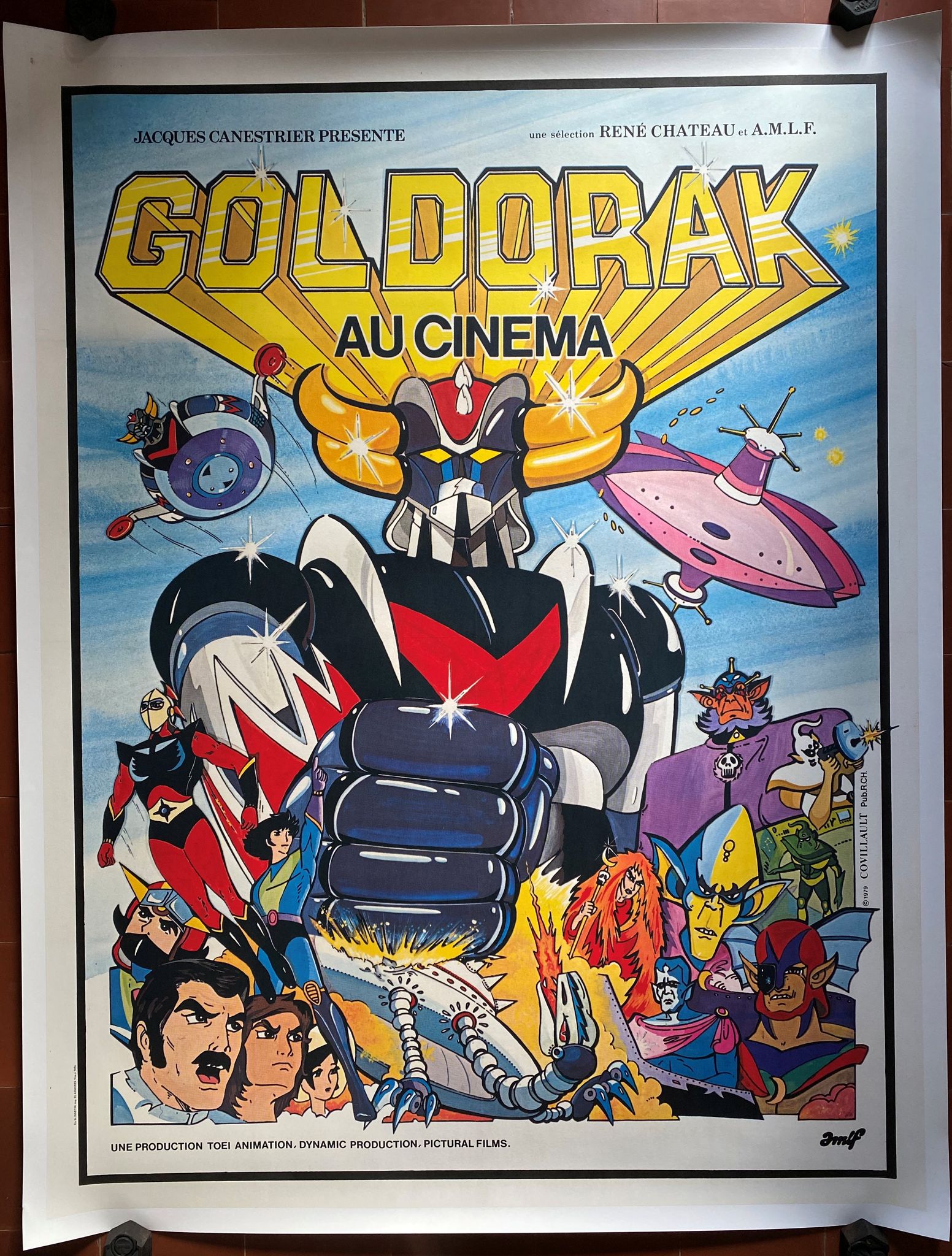 Original canvas cinema poster "Goldorak au cinéma" 120x160cm 1979
