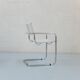 6 chaises Fasem Italia chrome et cuir blanc
