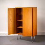 Mid Century Teak and Steel Wardrobe by Franz Meyer Möbel, 1960's, Germany