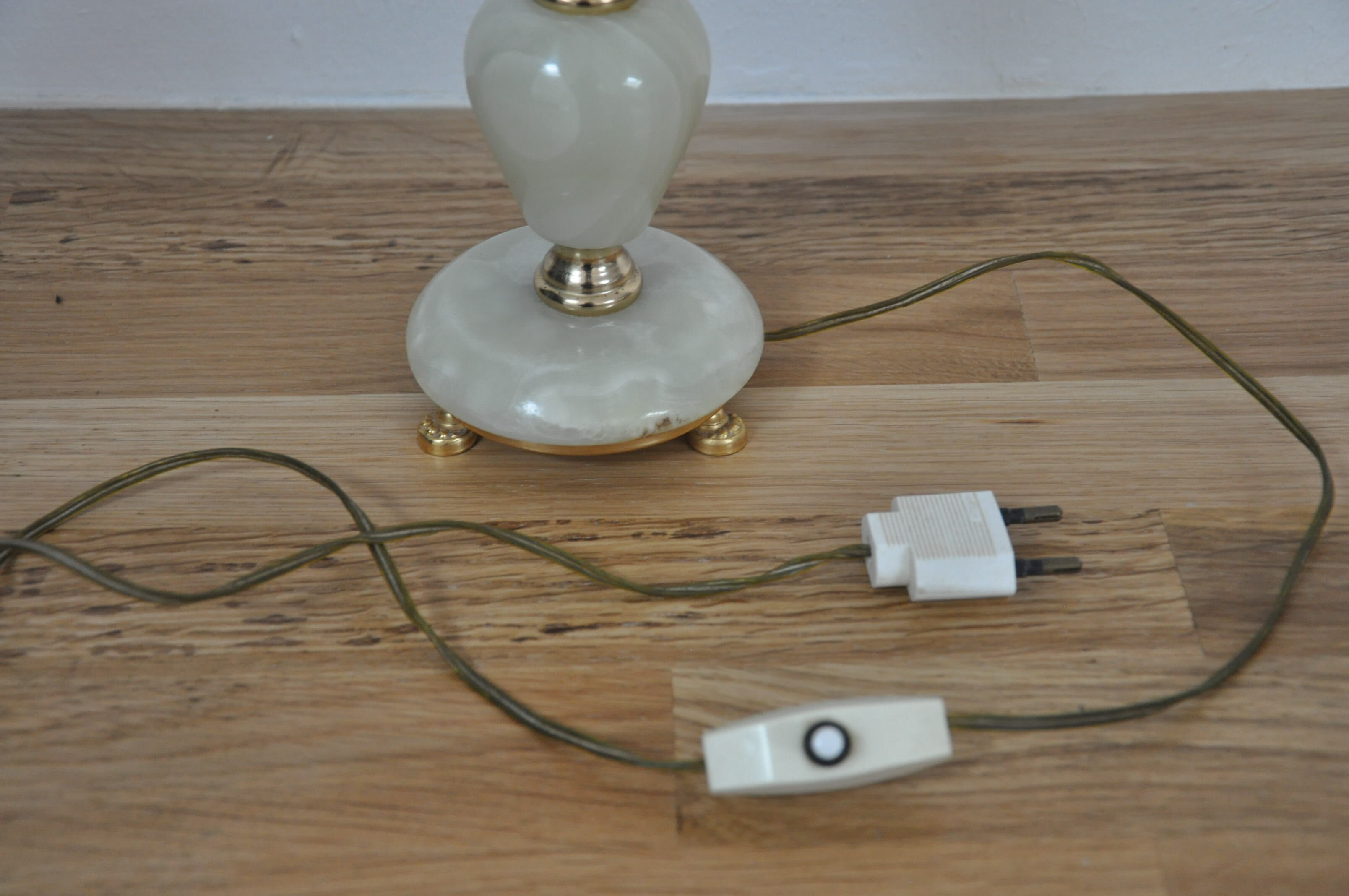 Lamp base in onyx and brass 60s