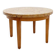Round wooden coffee table with Aleppo breccia marble top - 1950s