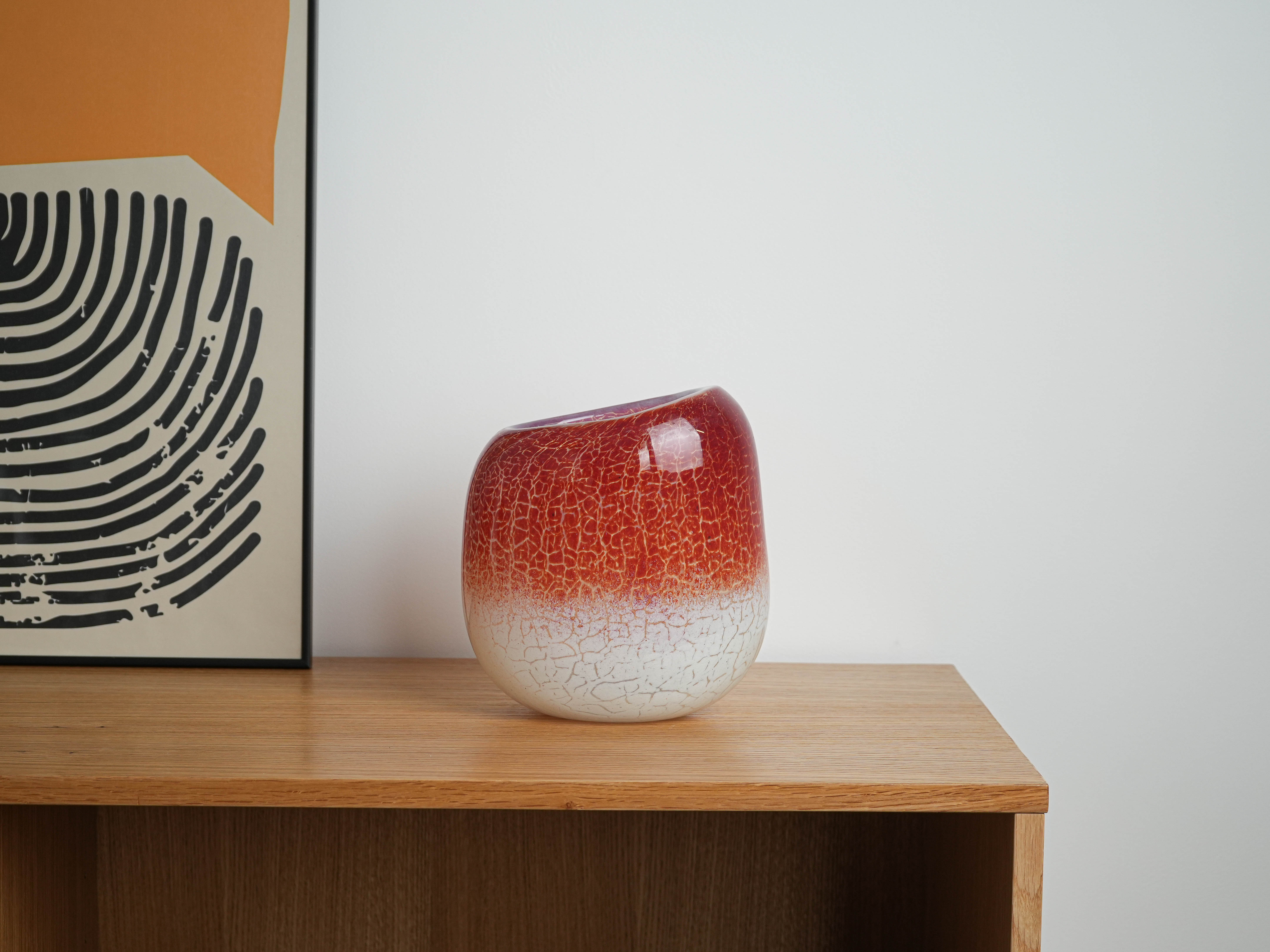 Glass vase, Danish design, 1970s, manufactured by Holmegaard