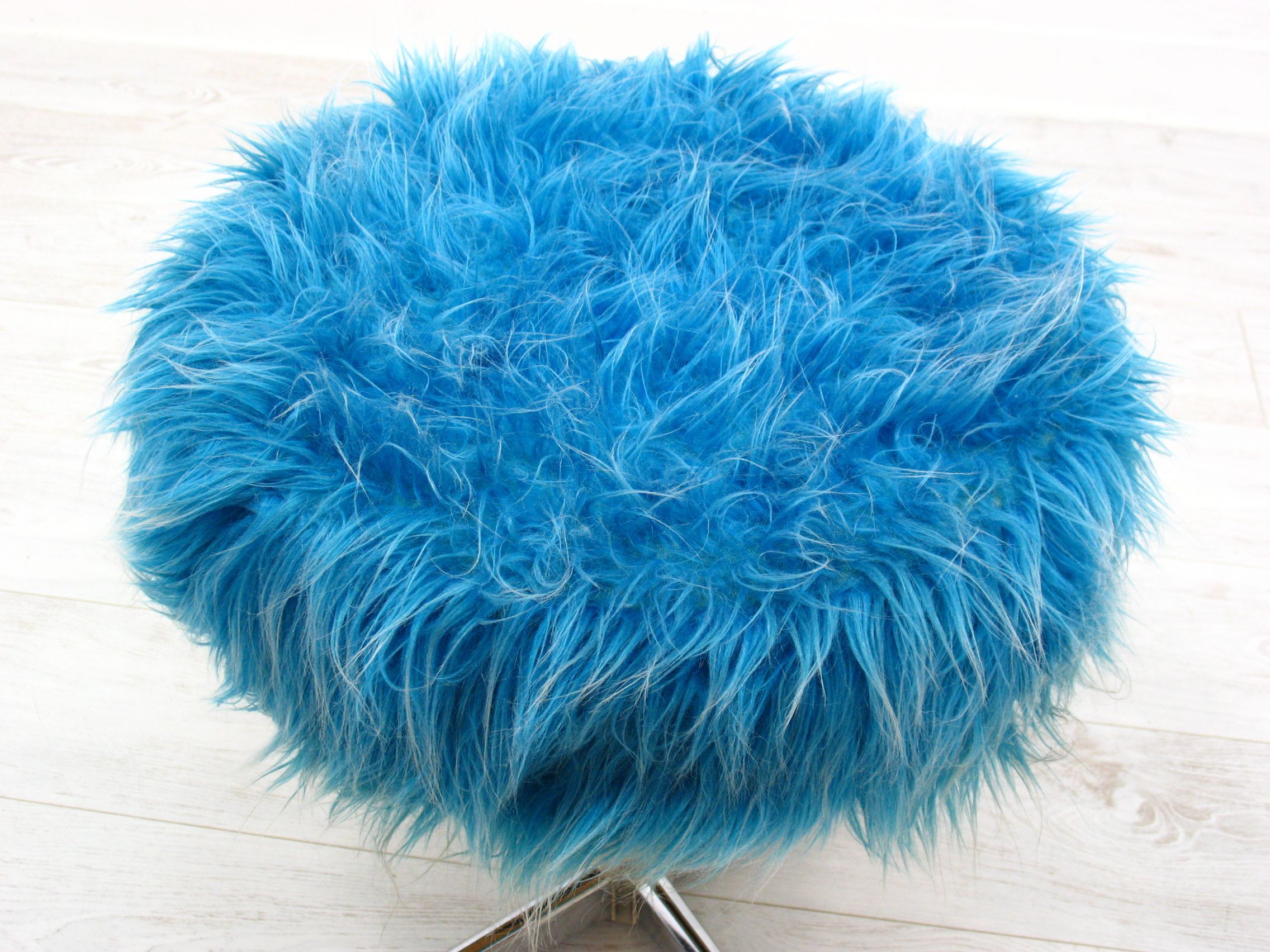 Vintage stool in metal & fabric, 1970s