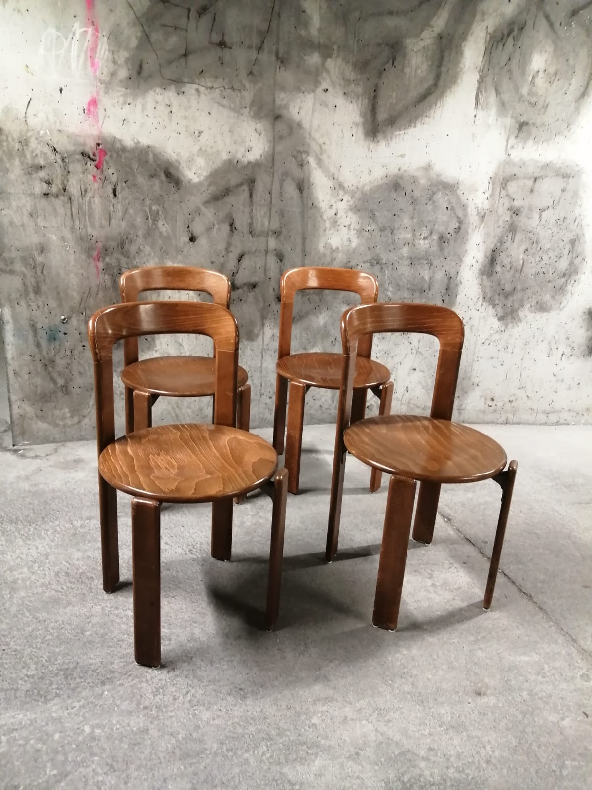 Lot Bruno Rey kush-co dark brown chairs