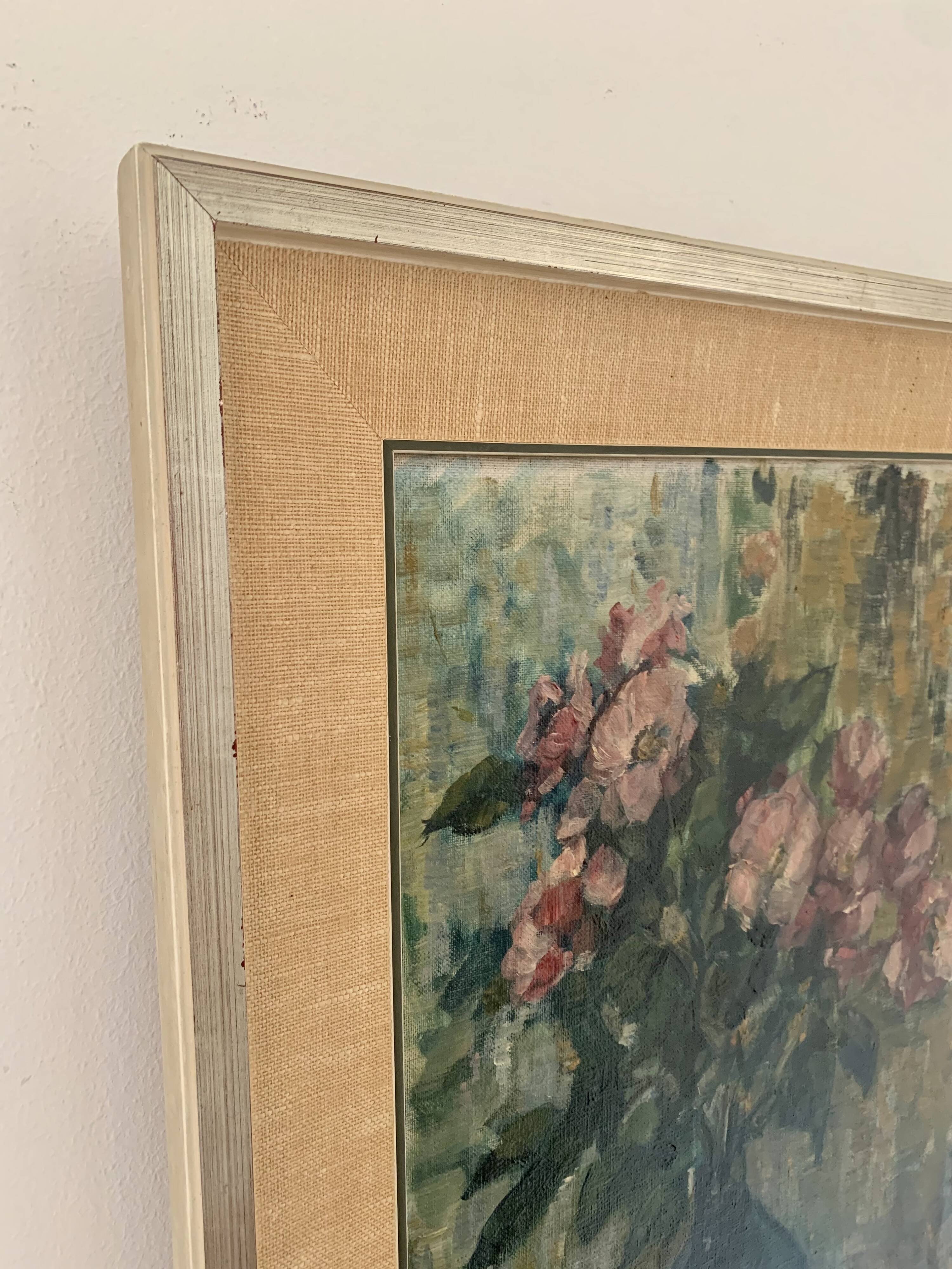 "Flowers" Oil painting, 1960s