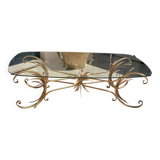 Coffee table ear of wheat in gilded metal