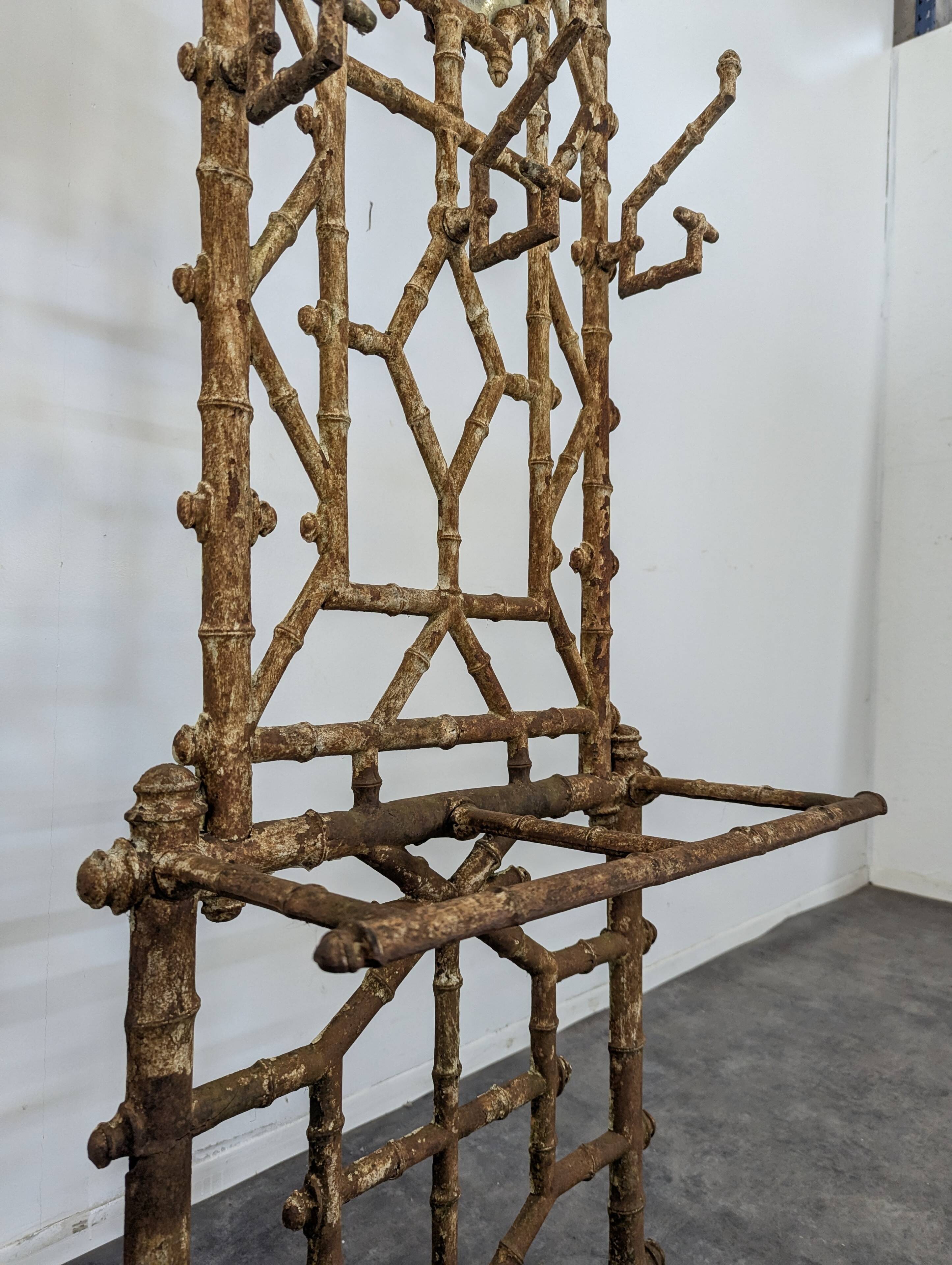 Cast iron and faux bamboo locker by Deville Pailliette, 1900
