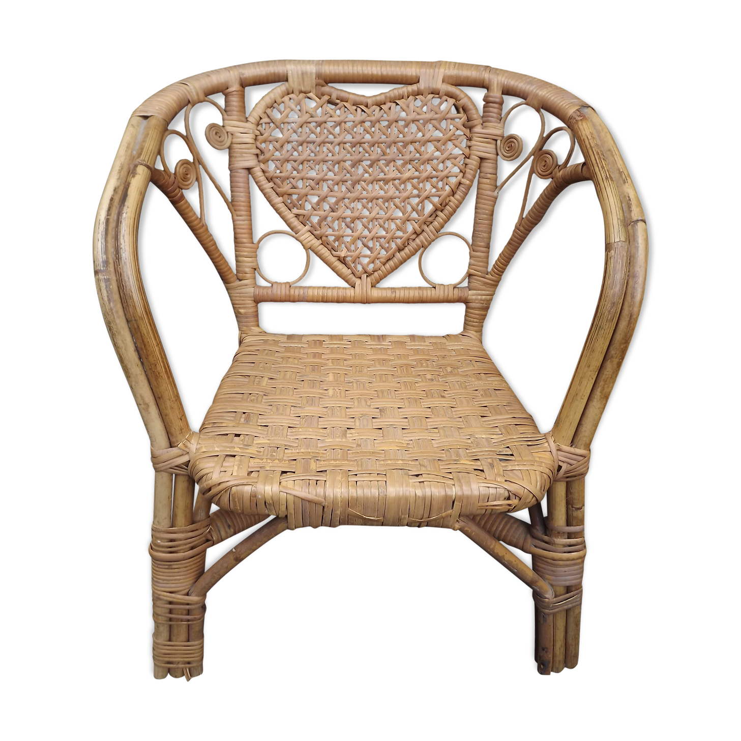 Rattan armchair for children 70 ' vintage
