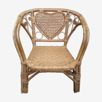 Rattan armchair for children 70 ' vintage