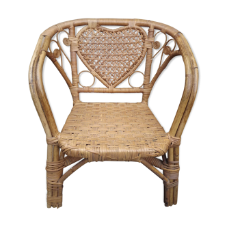 Rattan armchair for children 70 ' vintage