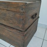 Old waxed wooden trunk 19th century