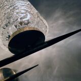 Applique double vintage • acier, laiton & verre • 1950