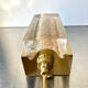 Scandinavian midcentury wall light in crystal and brass