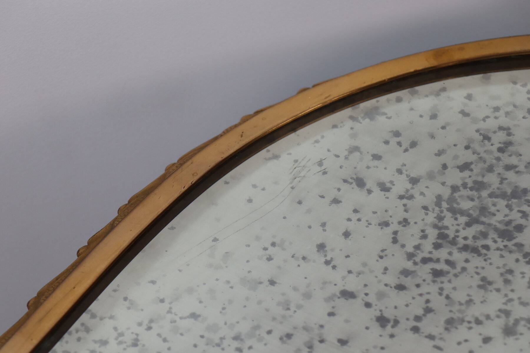 Maison Baguès coffee table in gilded bronze and aged mirror – 1950s