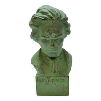 Terracotta bust of beethoven signed by henri onesto