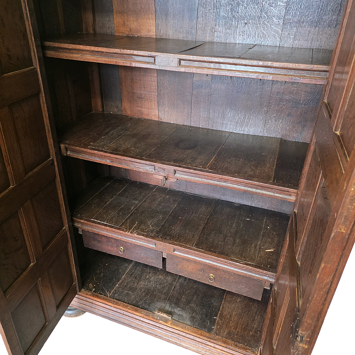 Antique Dutch Oak Panel Cabinet, early 1700s
