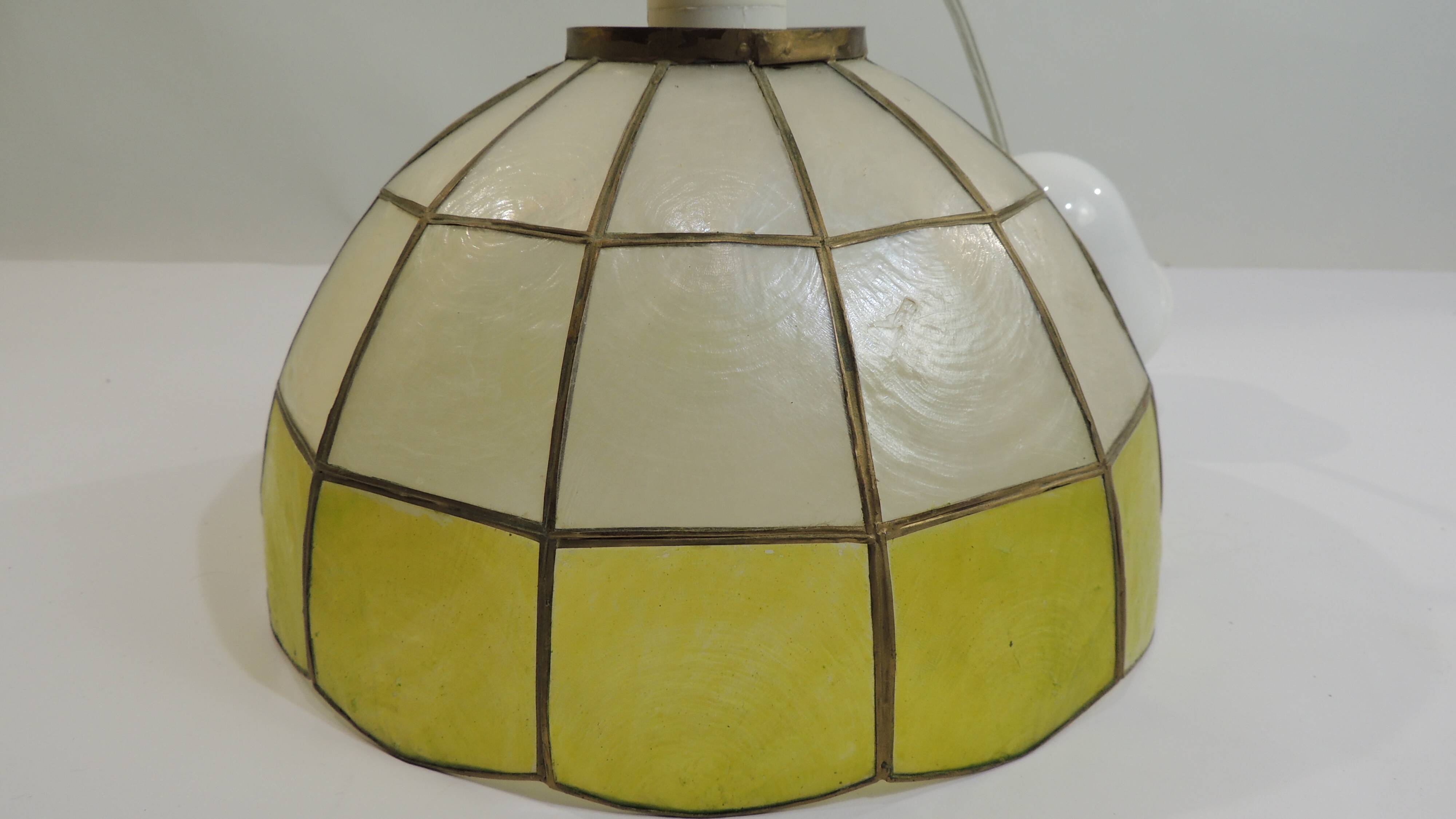 Mother-of-pearl pendant light / chandelier / vintage