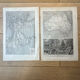 Set of 2 maps - India and Australia 20x29cm