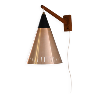 Scandinavian lamp with teak arm