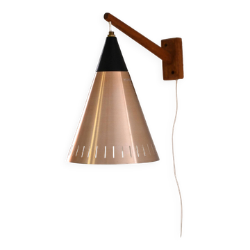 Lampe scandinave avec bras en teck
