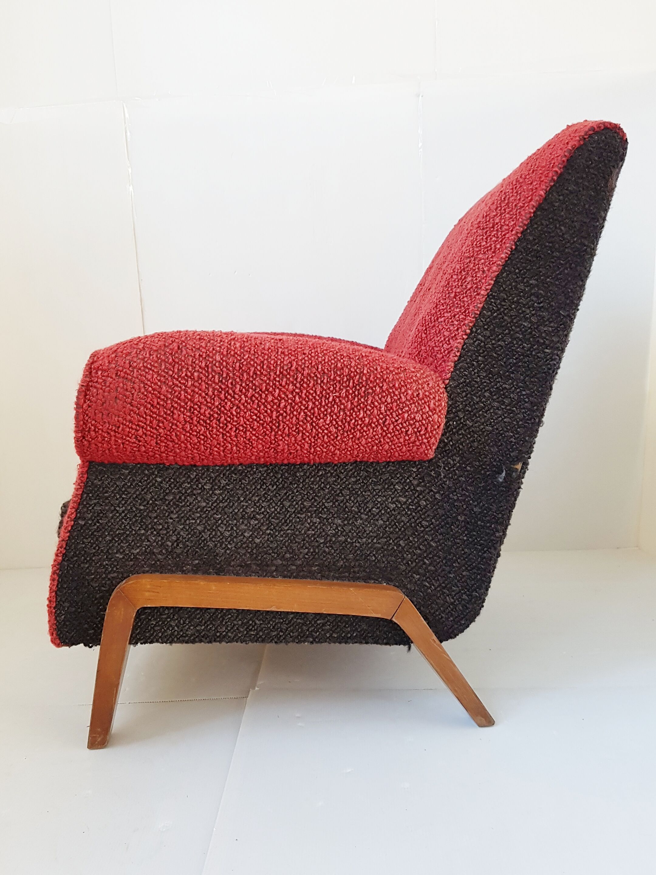 Fauteuil club en laine 1950