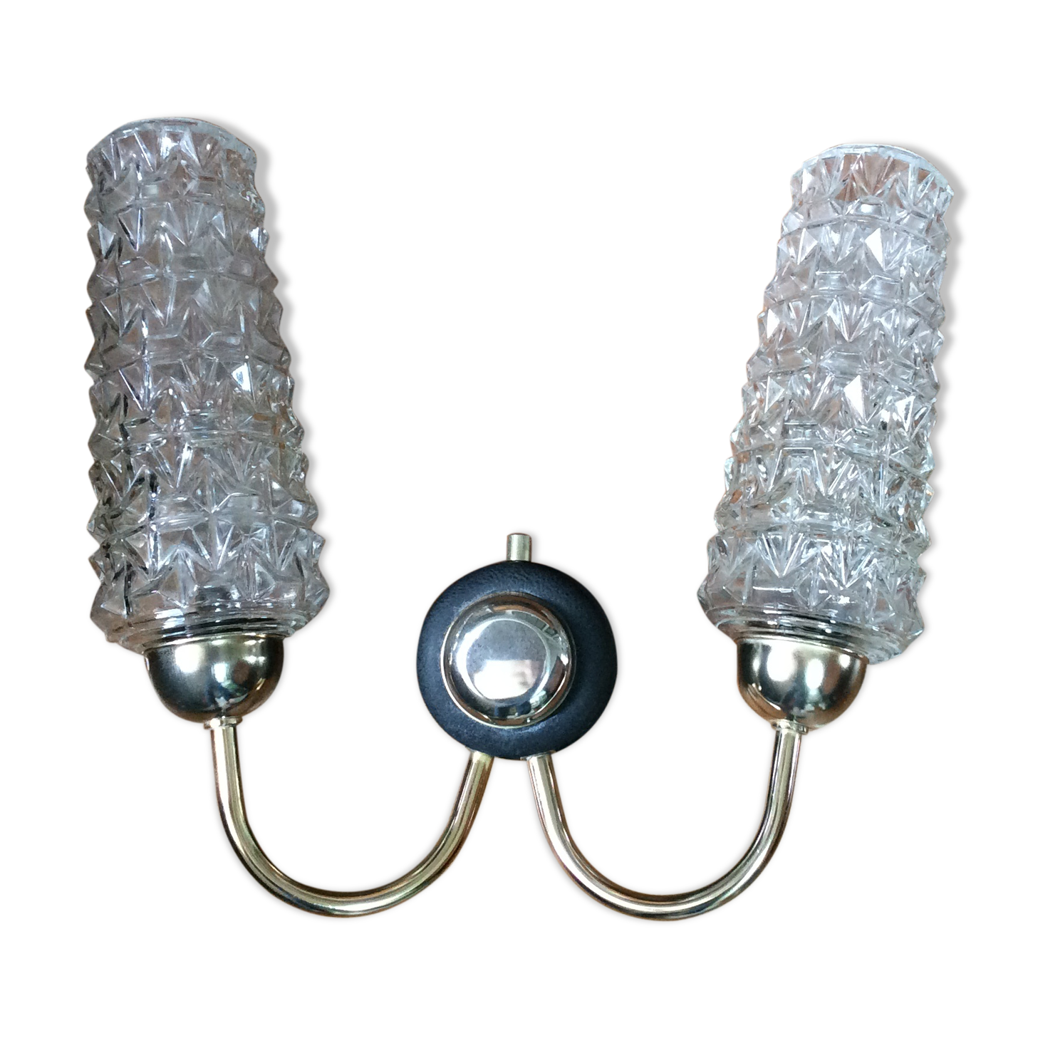 Double wall lamp glass and brass