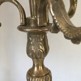 Pair of golden bronze candlesticks